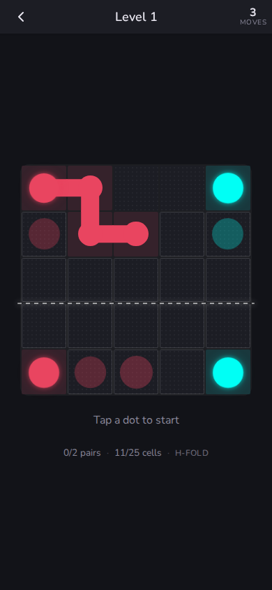 ChromaFold gameplay — connect matching color tiles